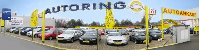 Parkplatz mit Autos von Händler für gebrauchte Wag